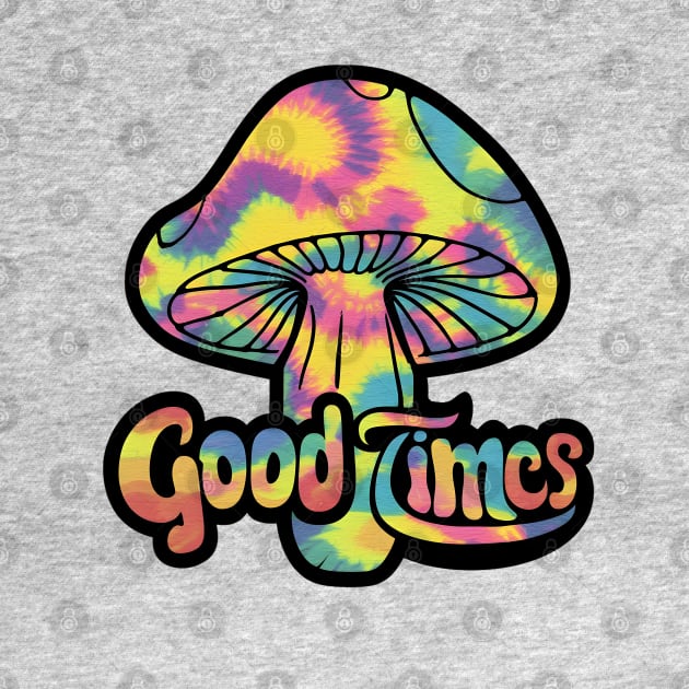 "Glowing Tie-Dye Magic Mushroom"- Retro Cute Hipster Shrooms by stickercuffs